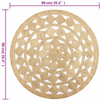 Thumbnail for Teppich Handgefertigt Jute Geflochten 90 cm