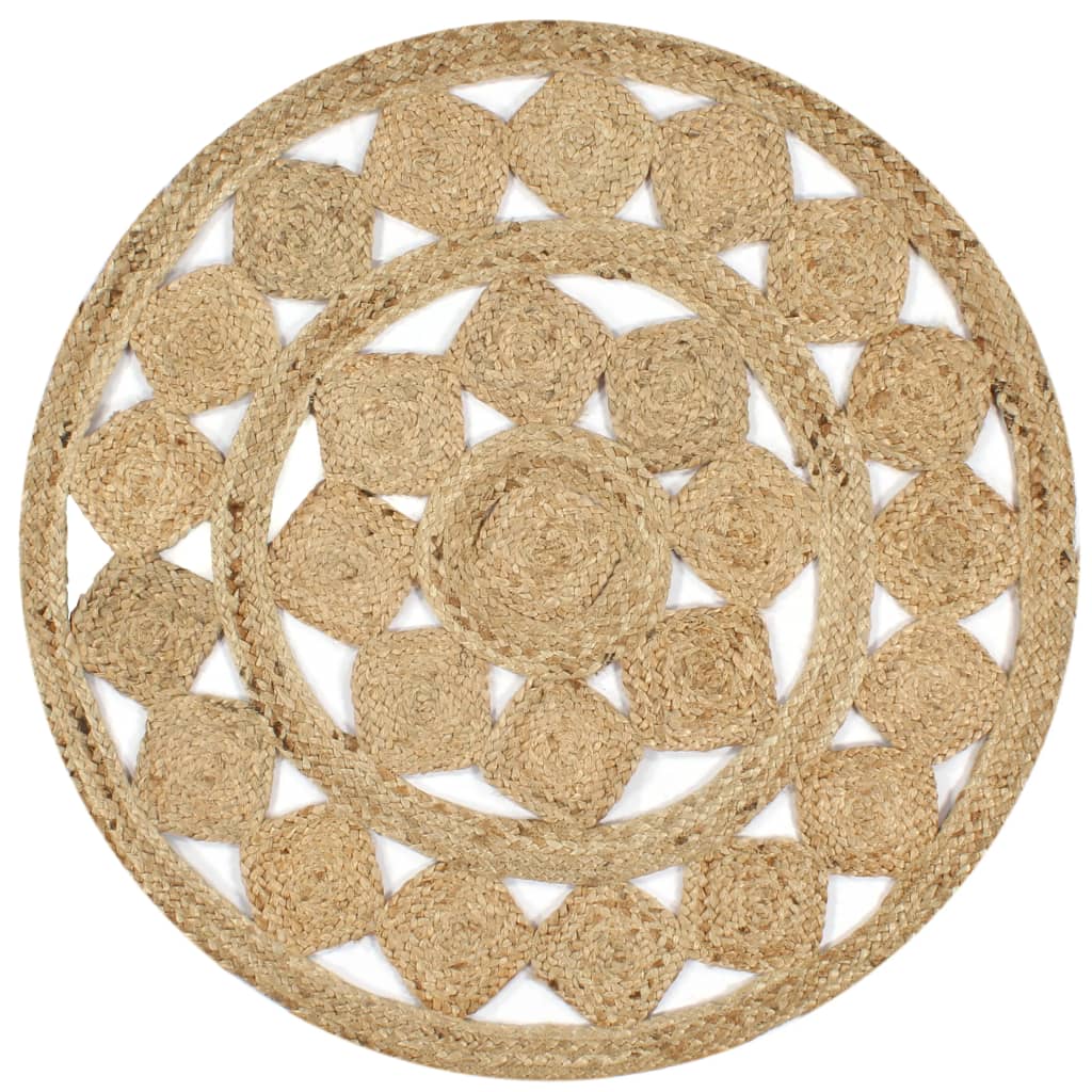 Teppich Handgefertigt Jute Geflochten 150 cm