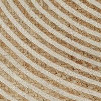 Thumbnail for Teppich Handgefertigt Jute mit Spiralen-Design Weiß 90 cm