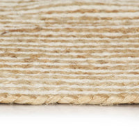 Thumbnail for Teppich Handgefertigt Jute mit Spiralen-Design Weiß 120 cm