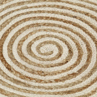 Thumbnail for Teppich Handgefertigt Jute mit Spiralen-Design Weiß 120 cm