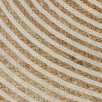 Thumbnail for Teppich Handgefertigt Jute mit Spiralen-Design Weiß 120 cm
