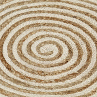 Thumbnail for Teppich Handgefertigt Jute mit Spiralen-Design Weiß 150 cm