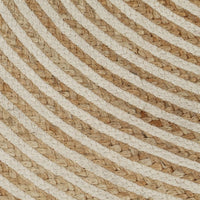 Thumbnail for Teppich Handgefertigt Jute mit Spiralen-Design Weiß 150 cm