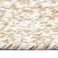Thumbnail for Teppich Handgefertigt Jute Weiß und Natur 120 cm