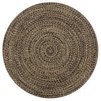 Thumbnail for Teppich Handgefertigt Jute Schwarz und Natur 120 cm