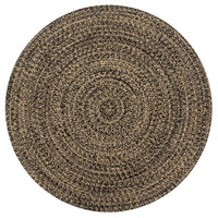 Thumbnail for Teppich Handgefertigt Jute Schwarz und Natur 150 cm