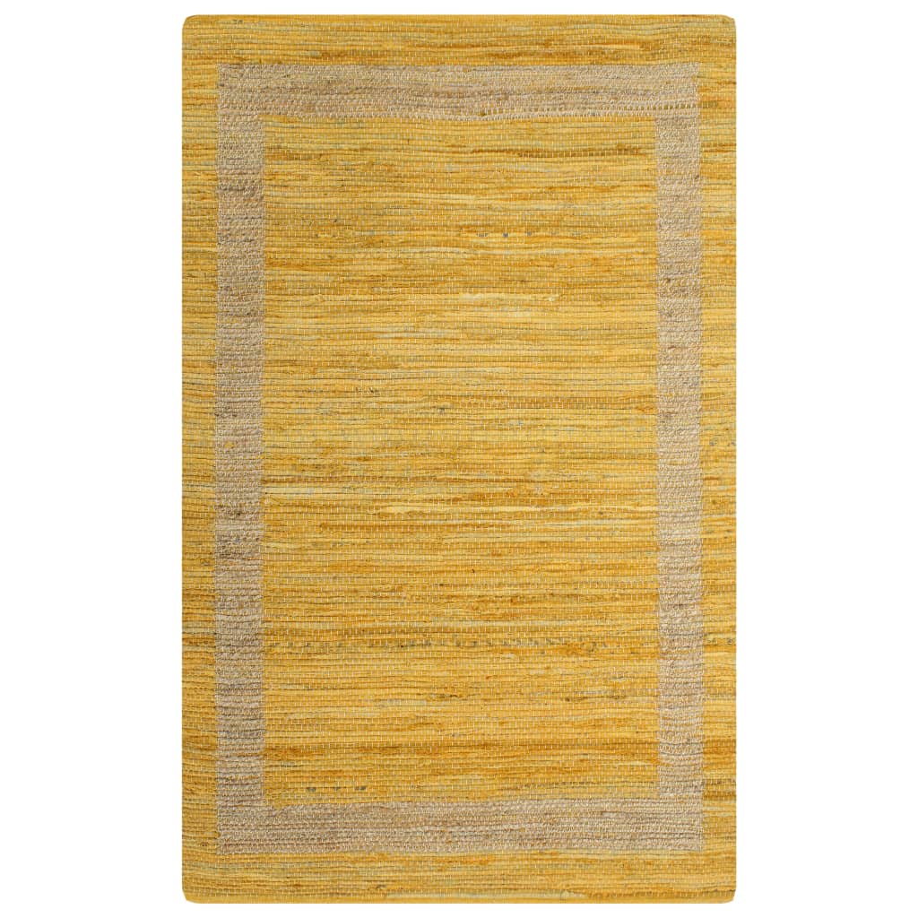 Teppich Handgefertigt Jute Gelb 120x180 cm