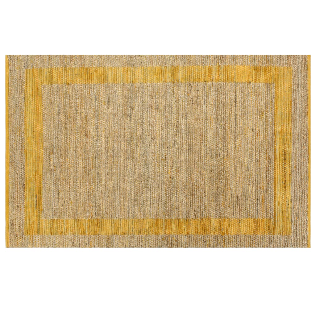 Teppich Handgefertigt Jute Gelb 120x180 cm