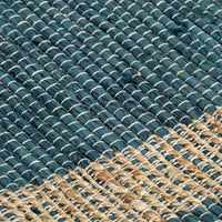 Thumbnail for Teppich Handgefertigt Jute Blau 80x160 cm