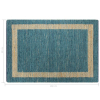 Thumbnail for Teppich Handgefertigt Jute Blau 80x160 cm