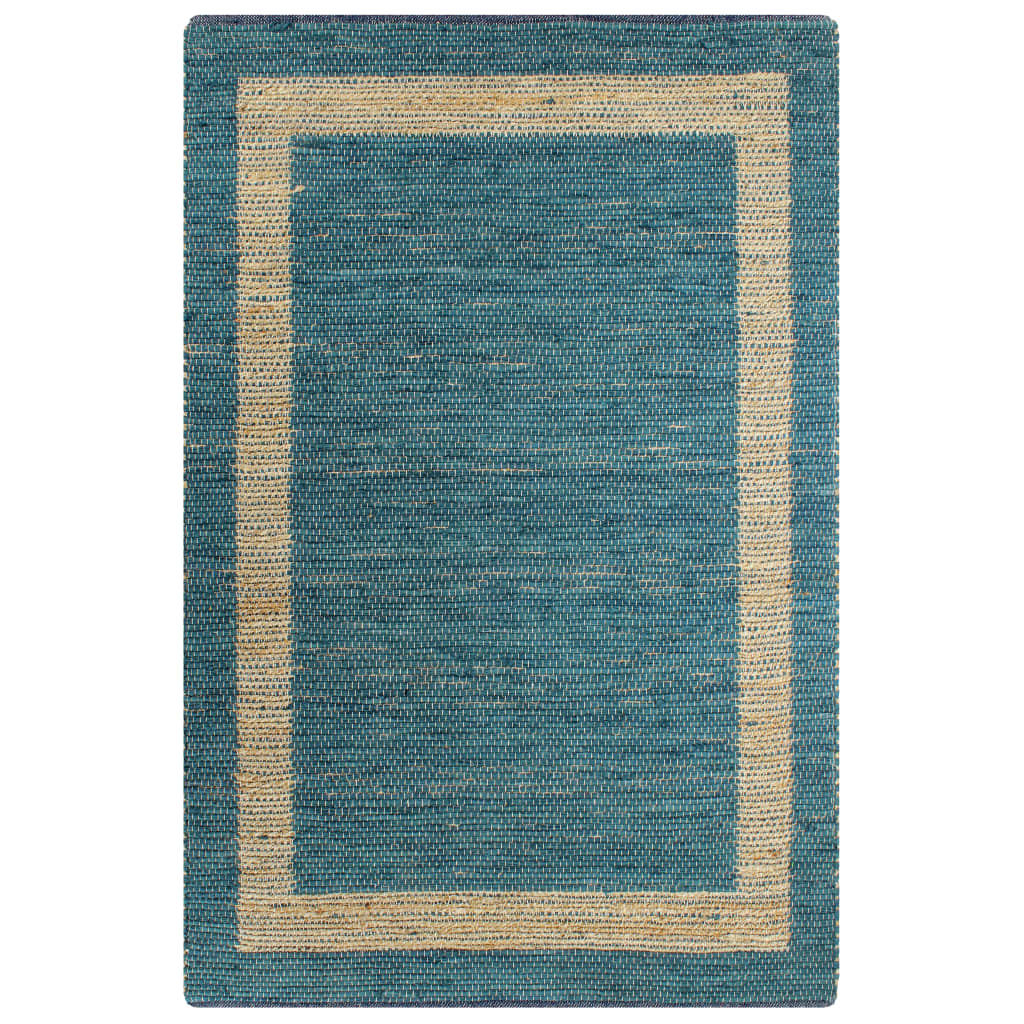 Teppich Handgefertigt Jute Blau 120x180 cm