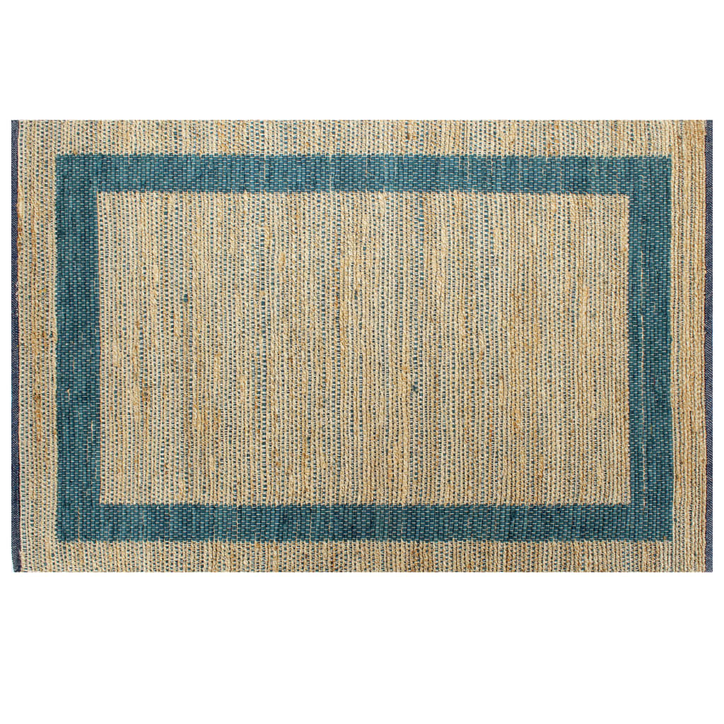 Teppich Handgefertigt Jute Blau 120x180 cm