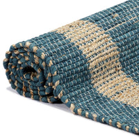 Thumbnail for Teppich Handgefertigt Jute Blau 120x180 cm