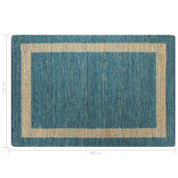 Thumbnail for Teppich Handgefertigt Jute Blau 120x180 cm