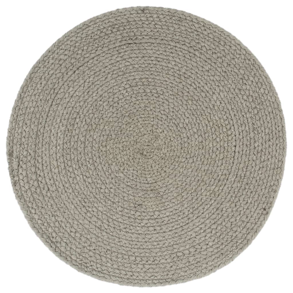 Tischsets 4 Stk. Uni Grau 38 cm Rund Baumwolle