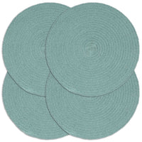 Thumbnail for Tischsets 4 Stk. Uni Grün 38 cm Rund Baumwolle
