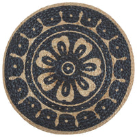 Thumbnail for Handgefertigter Sitzpuff Blau 45 x 30 cm Jute