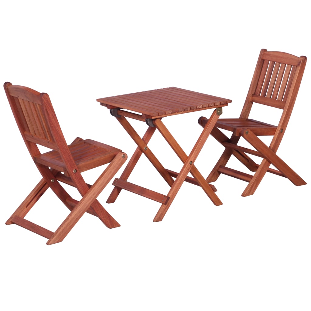 Bistro-Set für Kinder 3-tlg. Eukalyptusholz Massiv