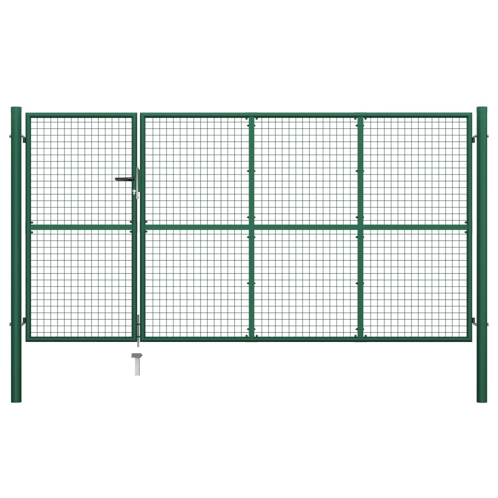Gartentor Stahl 350 x 150 cm Grün