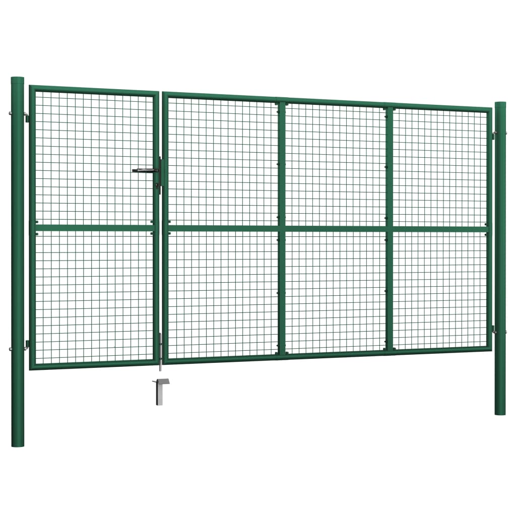 Gartentor Stahl 350 x 150 cm Grün