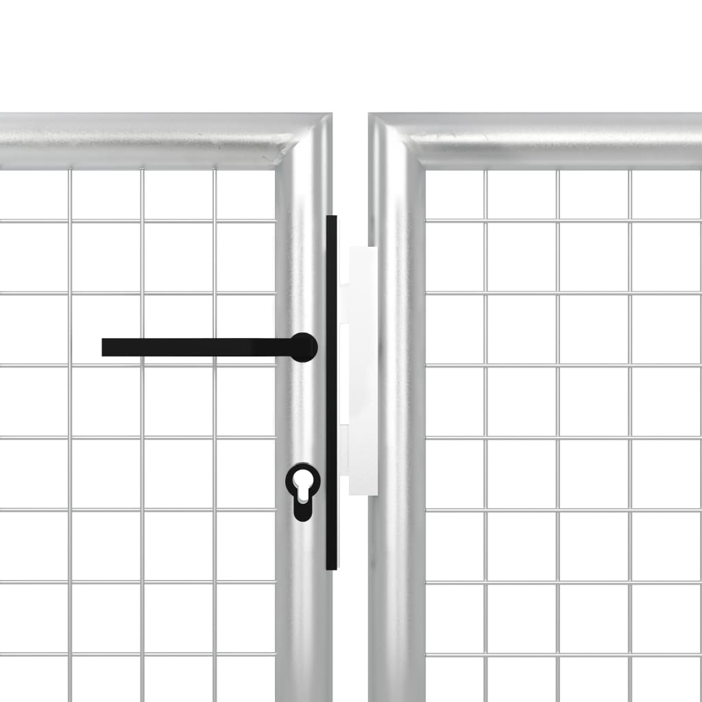 Gartentor Stahl 400 x 150 cm Silbern