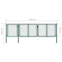 Thumbnail for Gartentor Stahl 75x395 cm Grün