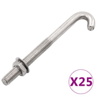 Thumbnail for J-Ankerschraube mit Mutter Unterlegscheibe 25 Sets M8 x 120 mm