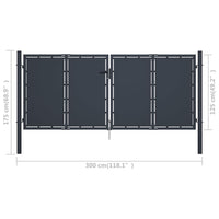 Thumbnail for Gartentor Stahl 300 x 125 cm Anthrazit