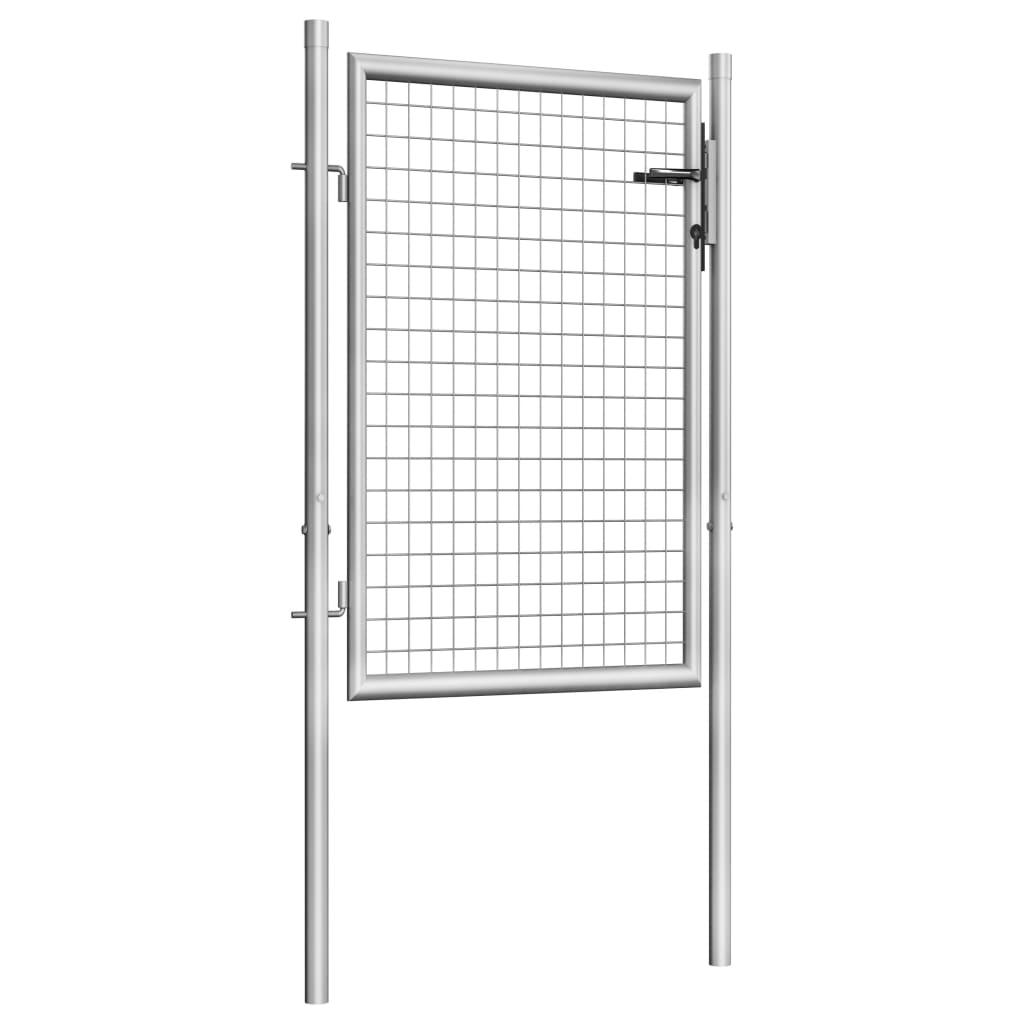 Gartentor Verzinkter Stahl 105x150 cm Silbern