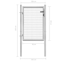 Thumbnail for Gartentor Verzinkter Stahl 105x150 cm Silbern