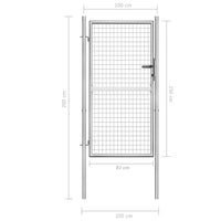 Thumbnail for Gartentor Verzinkter Stahl 105x200 cm Silbern