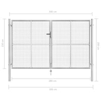 Thumbnail for Gartentor Verzinkter Stahl 306 x 200 cm Silbern