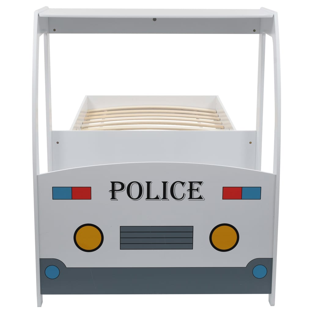 Kinderbett im Polizeiauto-Design mit Schreibtisch 90 x 200 cm