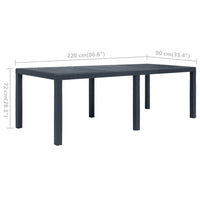 Thumbnail for Gartentisch Anthrazit 220 x 90 x 72 cm Kunststoff Rattan-Optik