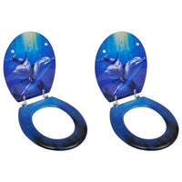 Thumbnail for Toilettensitze mit Deckel 2 Stk. MDF Delphin