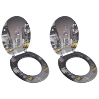 Thumbnail for Toilettensitze mit Deckel 2 Stk. MDF New York