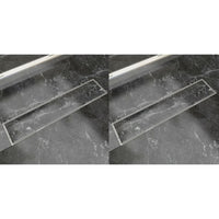 Thumbnail for Lineare Duschrinnen 2 Stk. 530 x 140 mm Edelstahl