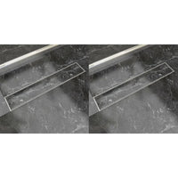 Thumbnail for Lineare Duschrinnen 2 Stk. 630 x 140 mm Edelstahl