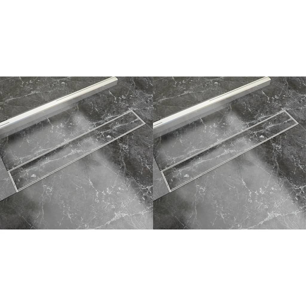 Lineare Duschrinnen 2 Stk. 730 x 140 mm Edelstahl