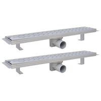 Thumbnail for Lineare Duschrinnen 2 Stk. Wellen 630 x 140 mm Edelstahl