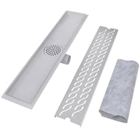 Thumbnail for Lineare Duschrinnen 2 Stk. Wellen 630 x 140 mm Edelstahl