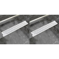 Thumbnail for Lineare Duschrinnen 2 Stk. Wellen 630 x 140 mm Edelstahl