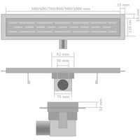 Thumbnail for Lineare Duschrinnen 2 Stk. Wellen 730 x 140 mm Edelstahl