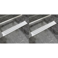Thumbnail for Lineare Duschrinnen 2 Stk. Wellen 730 x 140 mm Edelstahl