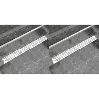 Thumbnail for Lineare Duschrinnen 2 Stk. Wellen 1030 x 140 mm Edelstahl