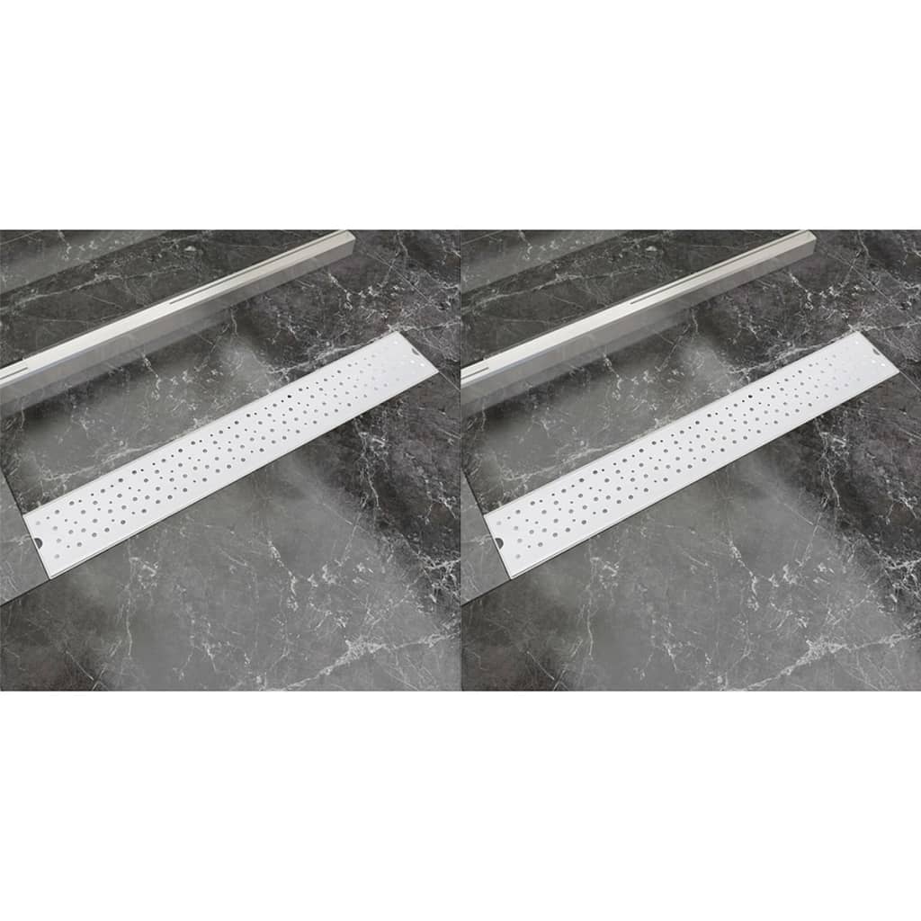 Lineare Duschrinnen 2 Stk. Blasen 730 x 140 mm Edelstahl