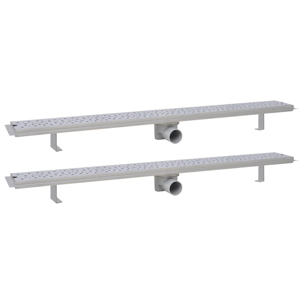 Lineare Duschrinnen 2 Stk. Blasen 1030 x 140 mm Edelstahl