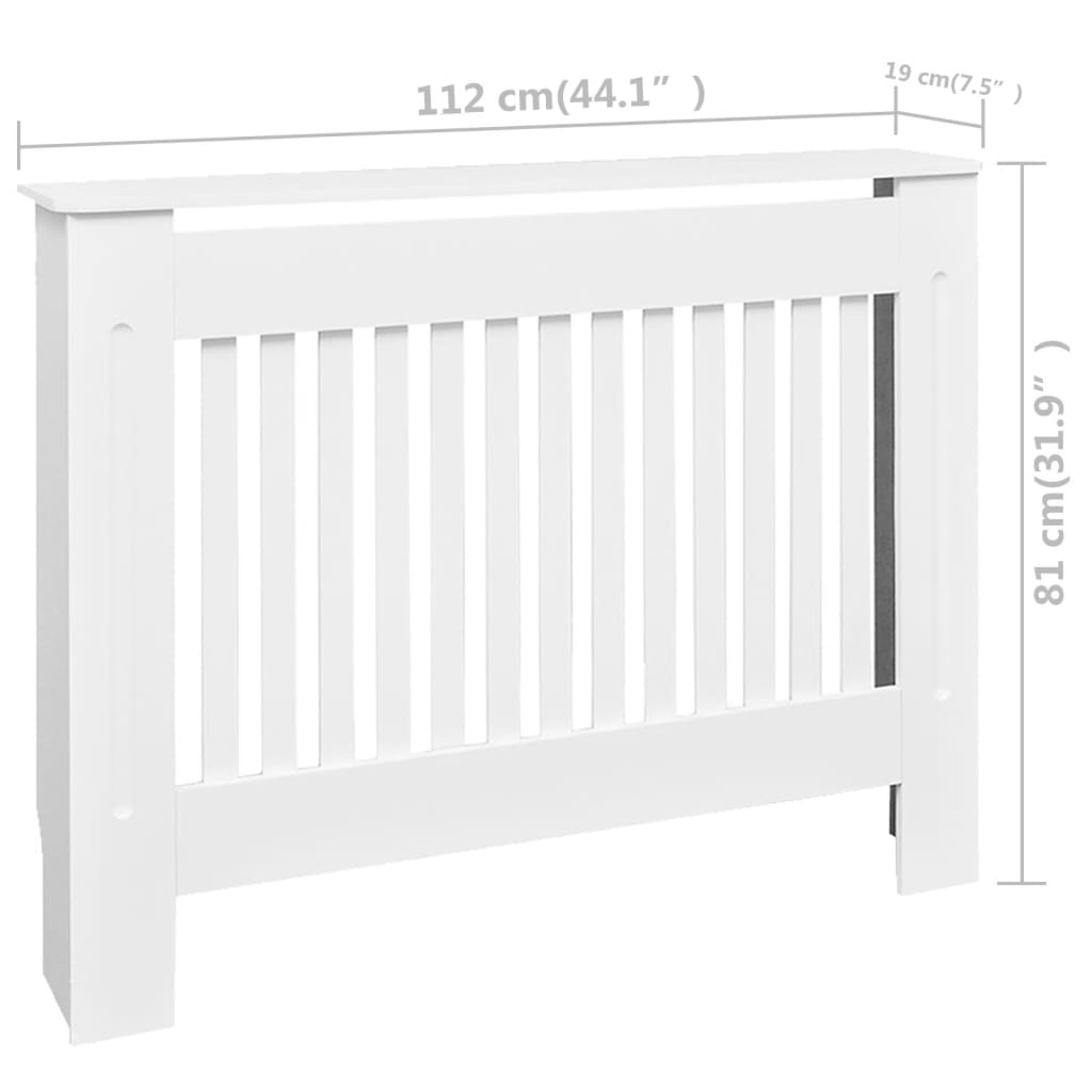 Heizkörperabdeckung 2 Stk. Weiß MDF 112 cm
