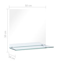 Thumbnail for Wandspiegel mit Regal 50×50 cm Hartglas